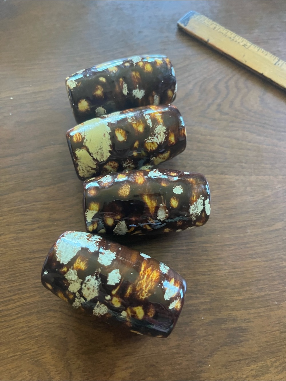 Ceramic Napkin Rings in Brown and Cream Speckle